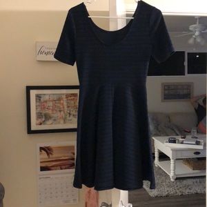 Navy-Black Striped Lush Dress with Tags, Size M